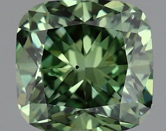 Loose Diamond - CUSHION MODIFIED 0.61ct Fancy Vivid Green VS2: Loose Diamond - CUSHION MODIFIED 0.61ct Fancy Vivid Green VS2 Source: This is a real non-mined Diamond that has been grown in a lab Shape: CUSHION MODIFIED Carats: 0.61 Color: Fancy Vivid Green Certif