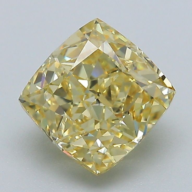 Loose Diamond - CUSHION MODIFIED 2.2ct Fancy Intense Yellow VS1: Loose Diamond - CUSHION MODIFIED 2.2ct Fancy Intense Yellow VS1 Source: This is a real non-mined Diamond that has been grown in a lab Shape: CUSHION MODIFIED Carats: 2.2 Color: Fancy Intense Yellow Ce