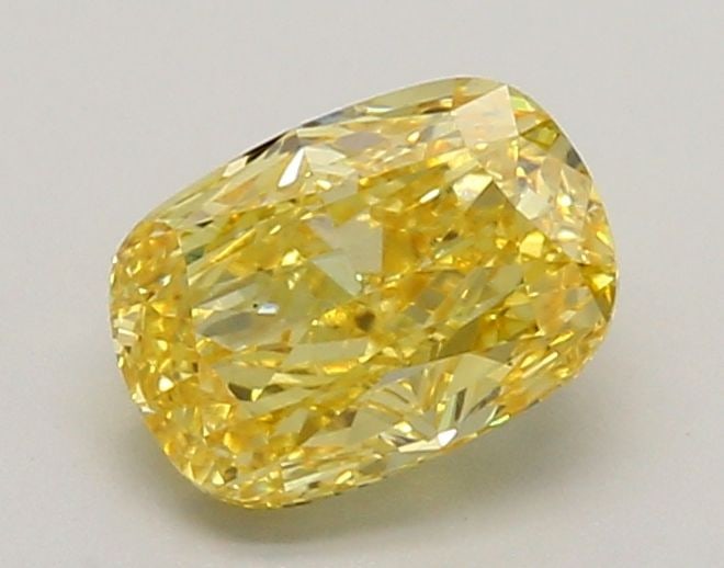 Loose Diamond - CUSHION MODIFIED 1.16ct Fancy Vivid Yellow VS1: Loose Diamond - CUSHION MODIFIED 1.16ct Fancy Vivid Yellow VS1 Source: This is a real non-mined Diamond that has been grown in a lab Shape: CUSHION MODIFIED Carats: 1.16 Color: Fancy Vivid Yellow Cert