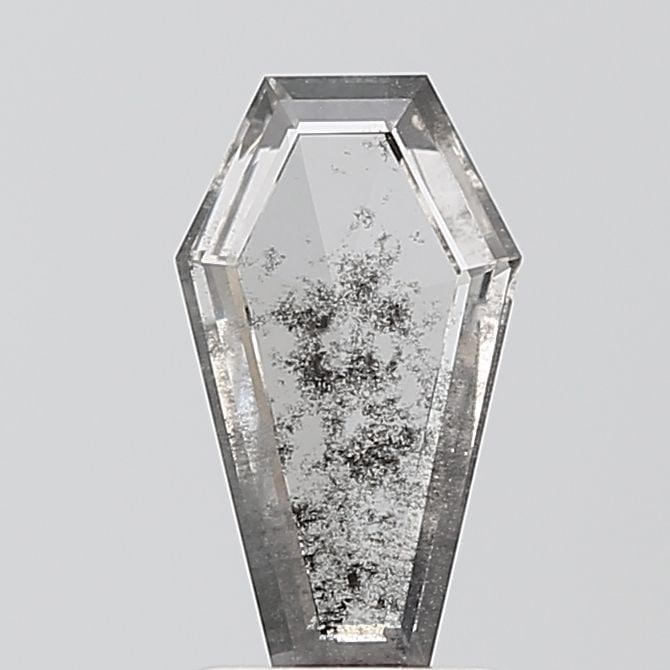 Loose Diamond - CALF 0.97ct Salt and Pepper I2: Loose Diamond - CALF 0.97ct Salt and Pepper I2 Source: This is a real non-mined Diamond that has been grown in a lab Shape: CALF Carats: 0.97 Color: Salt and Pepper Certification: NONE Video: