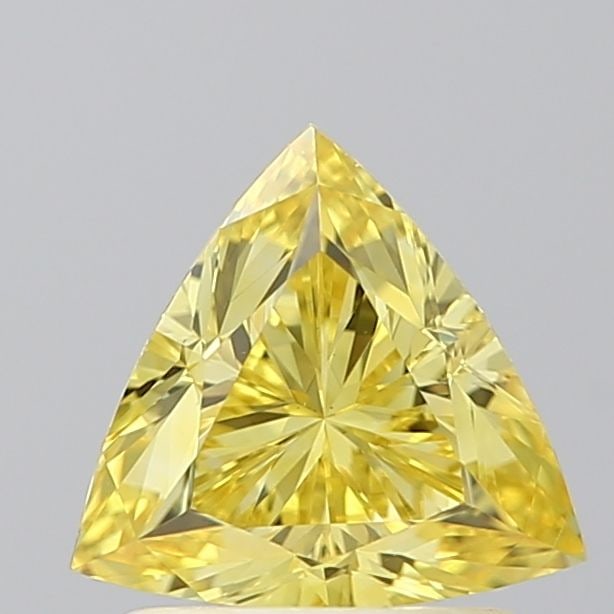 Loose Diamond - TRIANGULAR 1.06ct Fancy Vivid Yellow VS2: Loose Diamond - TRIANGULAR 1.06ct Fancy Vivid Yellow VS2 Source: This is a real non-mined Diamond that has been grown in a lab Shape: TRIANGULAR Carats: 1.06 Color: Fancy Vivid Yellow Certification: I