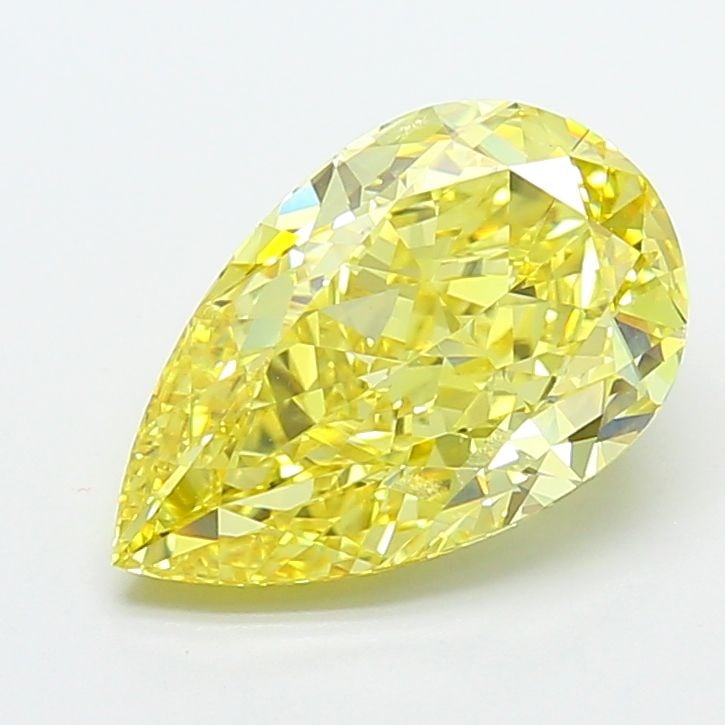 Loose Diamond - PEAR 5.03ct Fancy Vivid Yellow VVS2: Loose Diamond - PEAR 5.03ct Fancy Vivid Yellow VVS2 Source: This is a real non-mined Diamond that has been grown in a lab Shape: PEAR Carats: 5.03 Color: Fancy Vivid Yellow Certification: IGI Video: