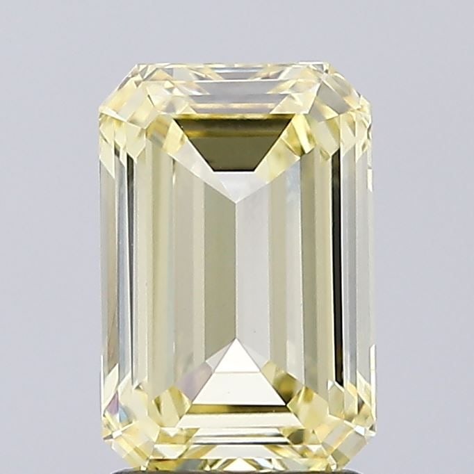 Loose Diamond - EMERALD 2.05ct Fancy Light Yellow VVS2: Loose Diamond - EMERALD 2.05ct Fancy Light Yellow VVS2 Source: This is a real non-mined Diamond that has been grown in a lab Shape: EMERALD Carats: 2.05 Color: Fancy Light Yellow Certification: IGI Vi