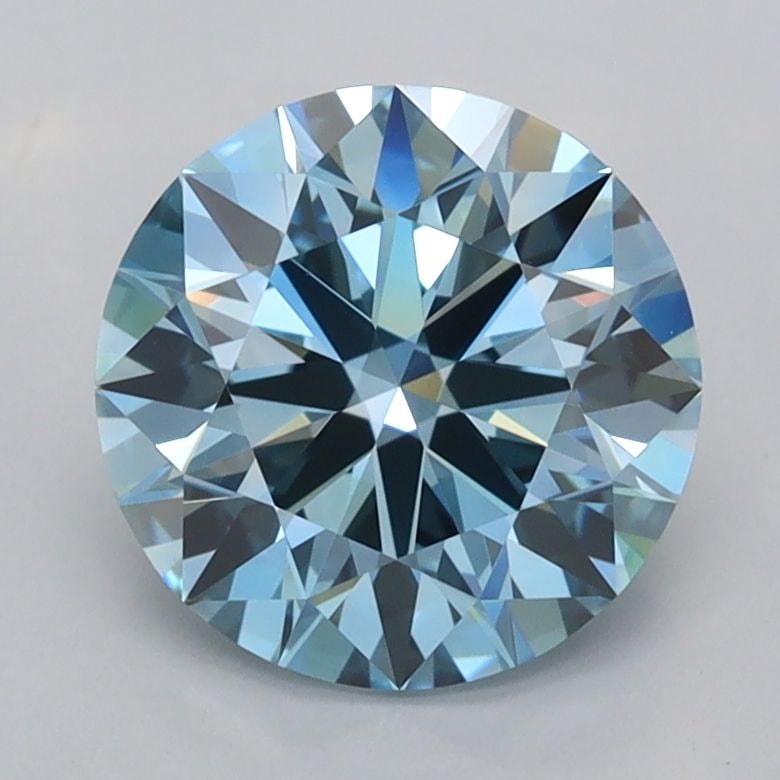 Ideal Loose Diamond - ROUND 2.04ct Fancy Vivid Blue VVS2: Ideal Loose Diamond - ROUND 2.04ct Fancy Vivid Blue VVS2 Source: This is a real non-mined Diamond that has been grown in a lab Shape: ROUND Carats: 2.04 Color: Fancy Vivid Blue Certification: IGI Vide