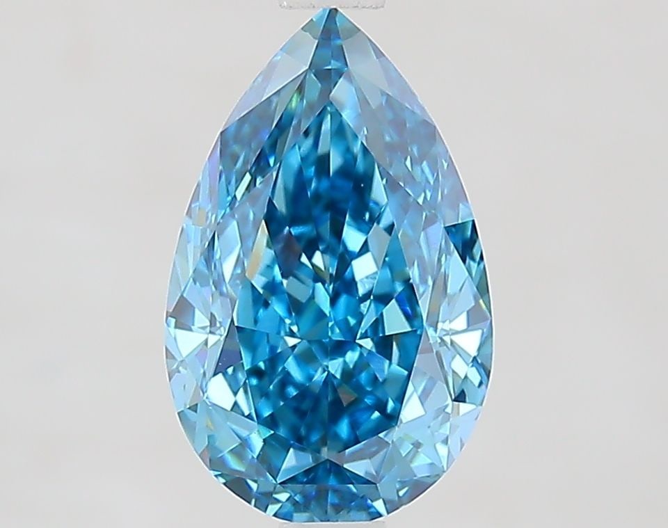 Loose Diamond - PEAR 2.32ct Fancy Vivid Blue VVS2: Loose Diamond - PEAR 2.32ct Fancy Vivid Blue VVS2 Source: This is a real non-mined Diamond that has been grown in a lab Shape: PEAR Carats: 2.32 Color: Fancy Vivid Blue Certification: IGI Video: