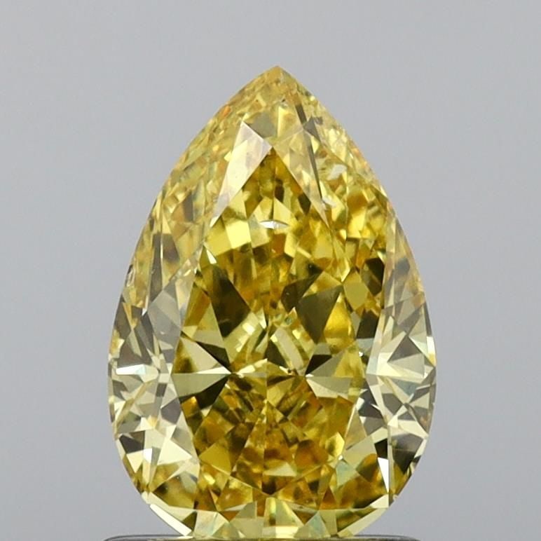 Loose Diamond - PEAR 1.38ct Fancy Intense Yellow SI1: Loose Diamond - PEAR 1.38ct Fancy Intense Yellow SI1 Source: This is a real non-mined Diamond that has been grown in a lab Shape: PEAR Carats: 1.38 Color: Fancy Intense Yellow Certification: IGI Video