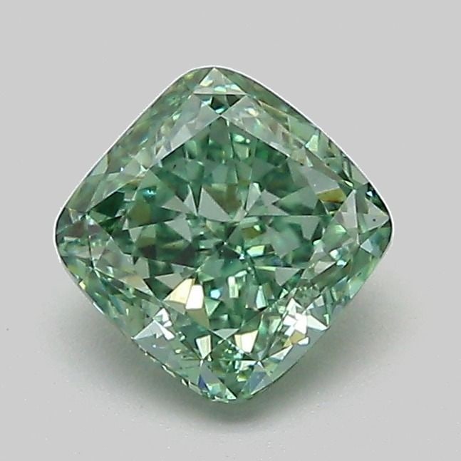 Loose Diamond - CUSHION MODIFIED 1.03ct Fancy Vivid Green VS1: Loose Diamond - CUSHION MODIFIED 1.03ct Fancy Vivid Green VS1 Source: This is a real non-mined Diamond that has been grown in a lab Shape: CUSHION MODIFIED Carats: 1.03 Color: Fancy Vivid Green Certif