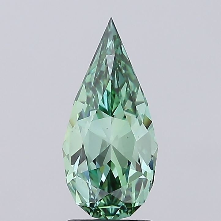Loose Diamond - PEAR 2.24ct Fancy Vivid Green VS1: Loose Diamond - PEAR 2.24ct Fancy Vivid Green VS1 Source: This is a real non-mined Diamond that has been grown in a lab Shape: PEAR Carats: 2.24 Color: Fancy Vivid Green Certification: IGI Video: