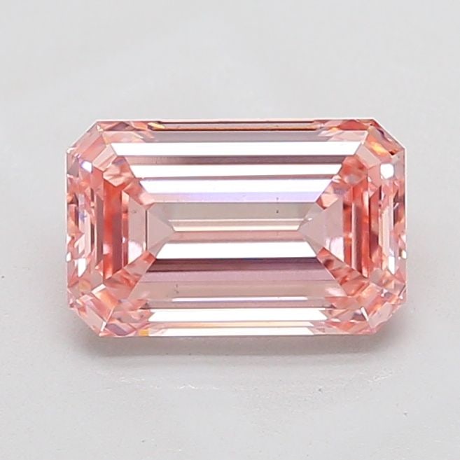 Loose Diamond - EMERALD 2.55ct Fancy Vivid Pink VS2: Loose Diamond - EMERALD 2.55ct Fancy Vivid Pink VS2 Source: This is a real non-mined Diamond that has been grown in a lab Shape: EMERALD Carats: 2.55 Color: Fancy Vivid Pink Certification: IGI Video: