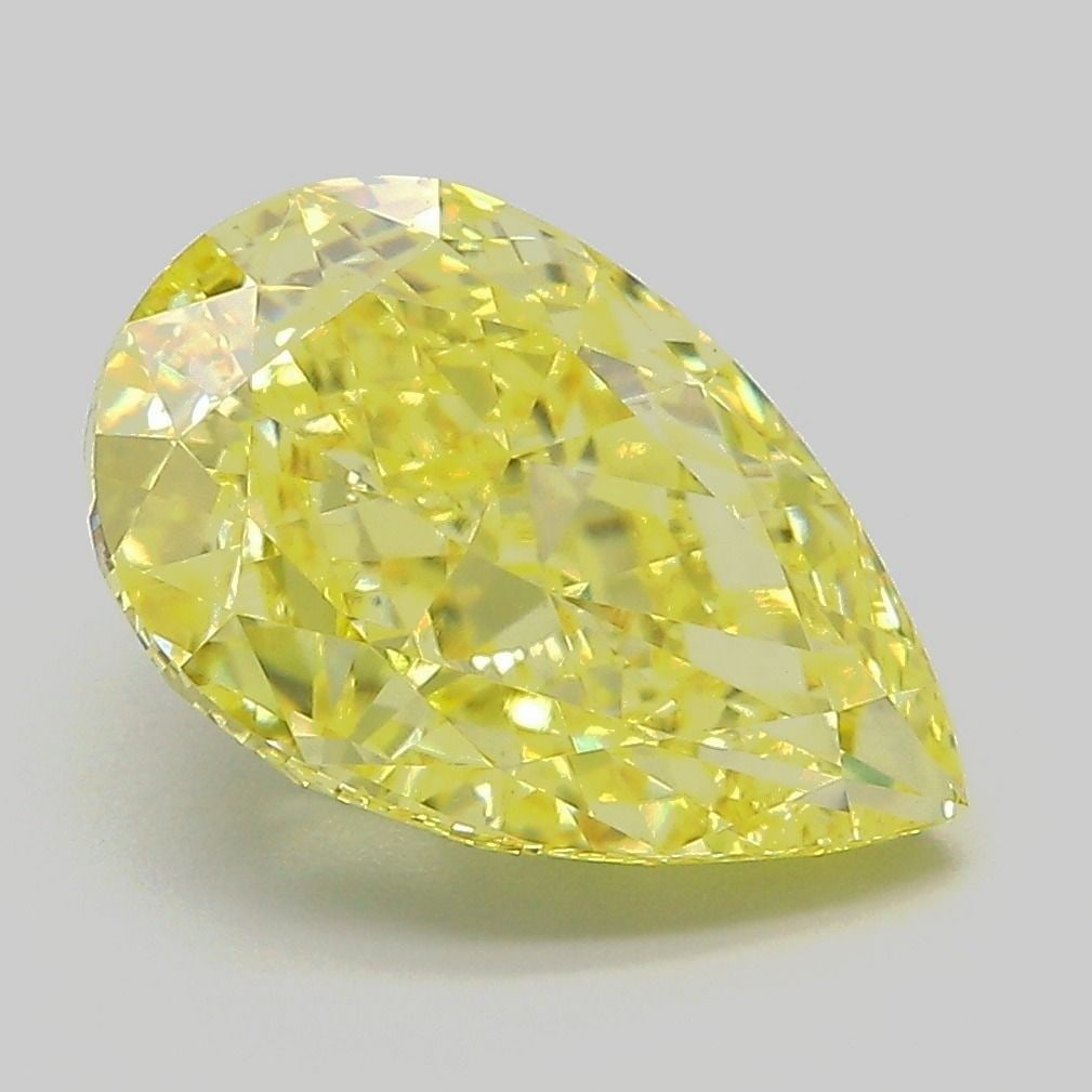 Loose Diamond - PEAR 4.11ct Fancy Intense Yellow VVS2: Loose Diamond - PEAR 4.11ct Fancy Intense Yellow VVS2 Source: This is a real non-mined Diamond that has been grown in a lab Shape: PEAR Carats: 4.11 Color: Fancy Intense Yellow Certification: IGI Vide