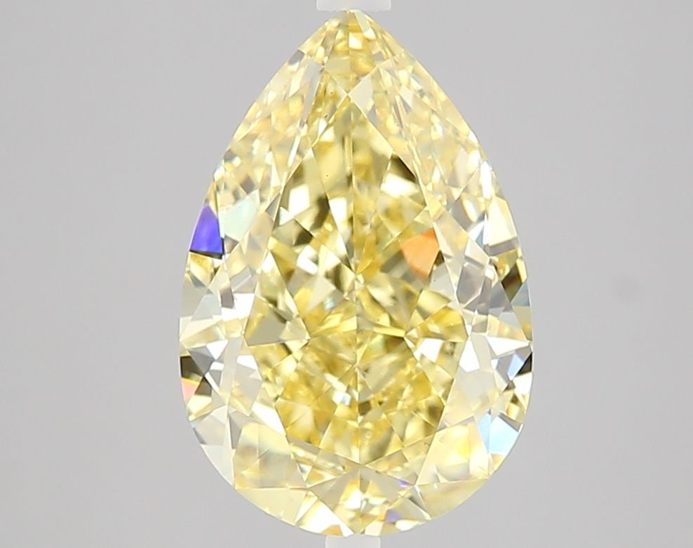 Loose Diamond - PEAR 4.07ct Fancy Yellow VS1: Loose Diamond - PEAR 4.07ct Fancy Yellow VS1 Source: This is a real non-mined Diamond that has been grown in a lab Shape: PEAR Carats: 4.07 Color: Fancy Yellow Certification: IGI Video: