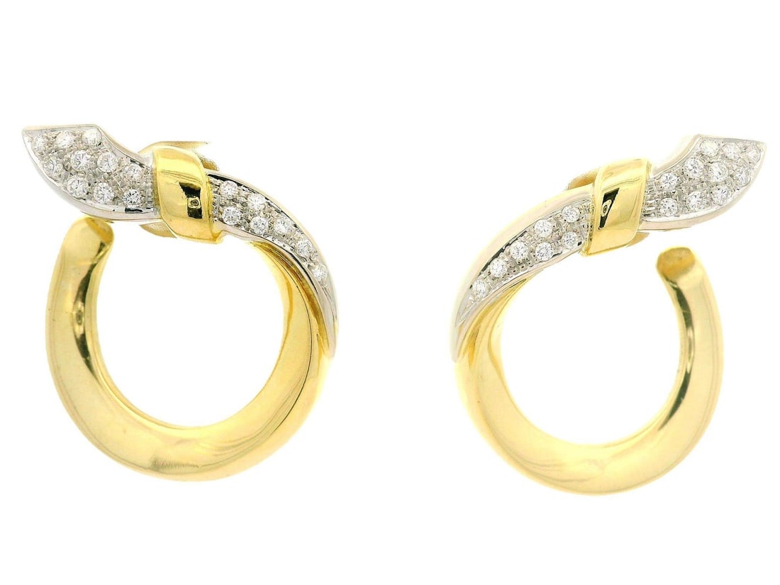 Salvini Diamond Wrap Snake Earrings 18K Two Tone Gold 0.34ctw: Salvini Diamond Wrap Snake Earrings 18K Two Tone Gold 0.34ctw Elevate your style with these exquisite Salvini By Damiani earrings, crafted from solid 18K yellow gold with stunning white gold accents. 