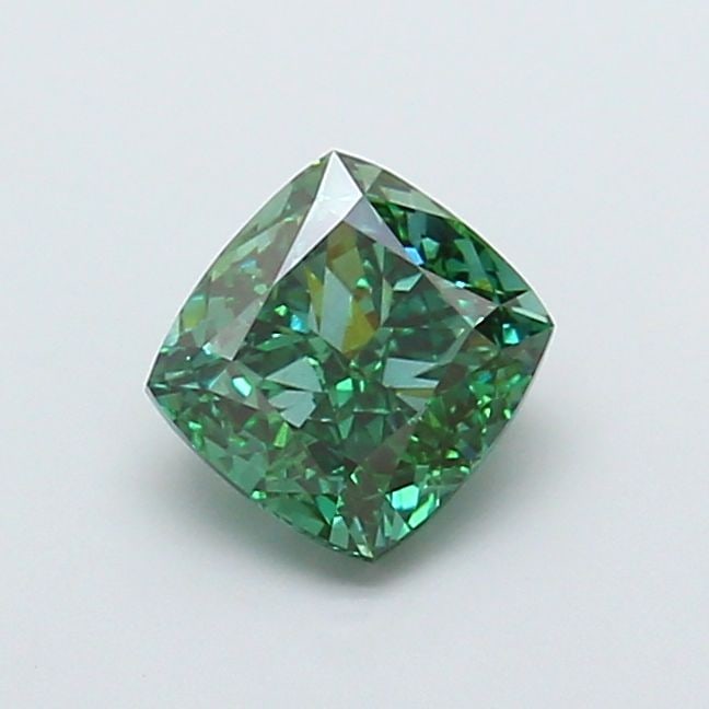 Loose Diamond - CUSHION MODIFIED 2.03ct Fancy Vivid Green VS1: Loose Diamond - CUSHION MODIFIED 2.03ct Fancy Vivid Green VS1 Source: This is a real non-mined Diamond that has been grown in a lab Shape: CUSHION MODIFIED Carats: 2.03 Color: Fancy Vivid Green Certif