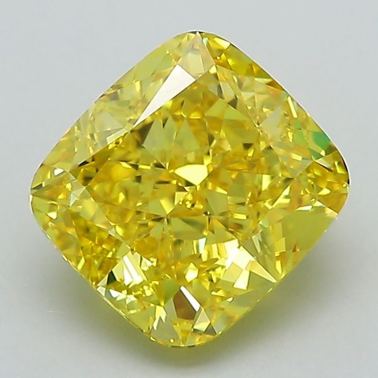 Loose Diamond - CUSHION MODIFIED 2.78ct Fancy Vivid Yellow VVS2: Loose Diamond - CUSHION MODIFIED 2.78ct Fancy Vivid Yellow VVS2 Source: This is a real non-mined Diamond that has been grown in a lab Shape: CUSHION MODIFIED Carats: 2.78 Color: Fancy Vivid Yellow Cer