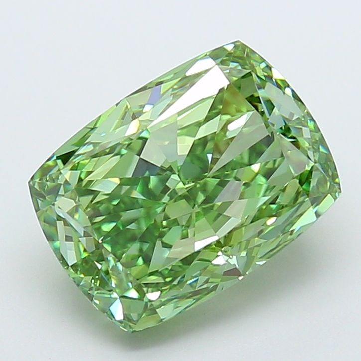 Loose Diamond - CUSHION MODIFIED 5.6ct Fancy Vivid Green VVS2: Loose Diamond - CUSHION MODIFIED 5.6ct Fancy Vivid Green VVS2 Source: This is a real non-mined Diamond that has been grown in a lab Shape: CUSHION MODIFIED Carats: 5.6 Color: Fancy Vivid Green