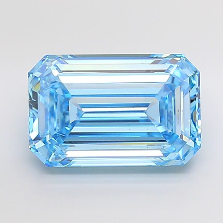 Loose Diamond - EMERALD 10.04ct Fancy Vivid Blue VS2: Loose Diamond - EMERALD 10.04ct Fancy Vivid Blue VS2 Source: This is a real non-mined Diamond that has been grown in a lab Shape: EMERALD Carats: 10.04 Color: Fancy Vivid Blue Certification: IGI Video