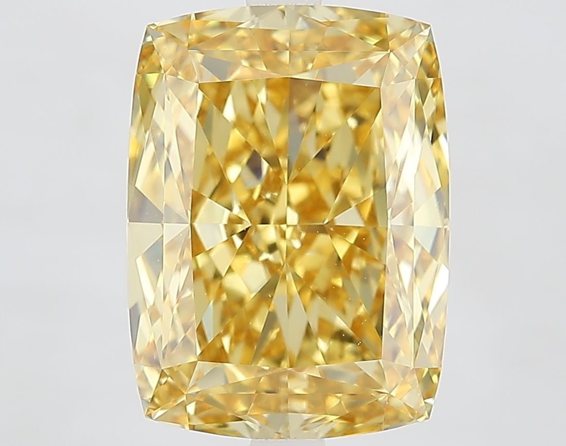 Loose Diamond - CUSHION MODIFIED 7.1ct Fancy Vivid Yellow VVS2: Loose Diamond - CUSHION MODIFIED 7.1ct Fancy Vivid Yellow VVS2 Source: This is a real non-mined Diamond that has been grown in a lab Shape: CUSHION MODIFIED Carats: 7.1 Color: Fancy Vivid Yellow Certi