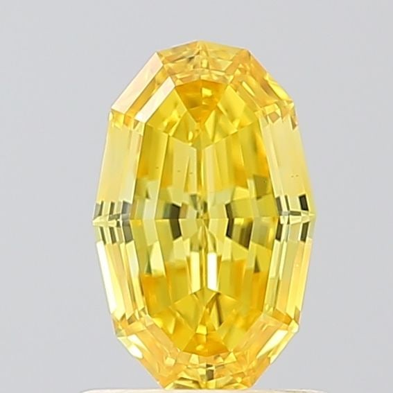 Loose Diamond - OVAL 0.84ct Fancy Vivid Yellow VVS2: Loose Diamond - OVAL 0.84ct Fancy Vivid Yellow VVS2 Source: This is a real non-mined Diamond that has been grown in a lab Shape: OVAL Carats: 0.84 Color: Fancy Vivid Yellow Certification: IGI Video: