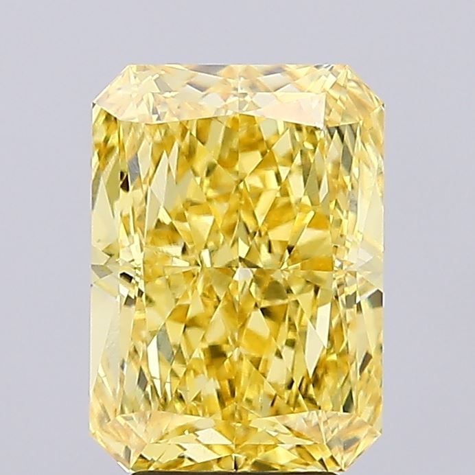 Loose Diamond - RADIANT 4.55ct Fancy Vivid Yellow VS2: Loose Diamond - RADIANT 4.55ct Fancy Vivid Yellow VS2 Source: This is a real non-mined Diamond that has been grown in a lab Shape: RADIANT Carats: 4.55 Color: Fancy Vivid Yellow Certification: IGI Vid