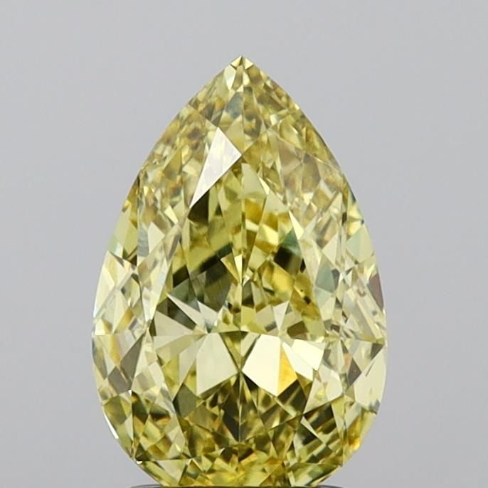 Loose Diamond - PEAR 2.06ct Fancy Intense Yellow VS1: Loose Diamond - PEAR 2.06ct Fancy Intense Yellow VS1 Source: This is a real non-mined Diamond that has been grown in a lab Shape: PEAR Carats: 2.06 Color: Fancy Intense Yellow Certification: IGI Video