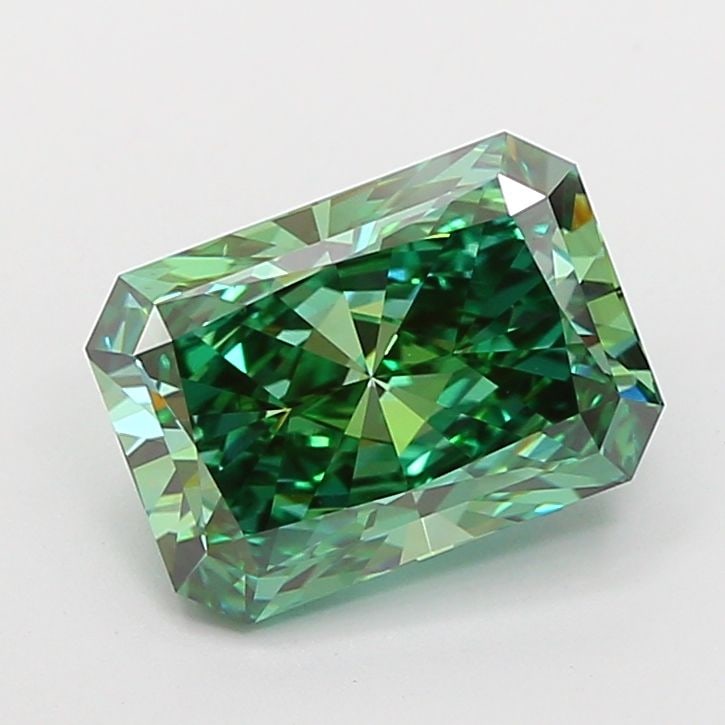 Loose Diamond - RADIANT 3.02ct Fancy Vivid Green VS2: Loose Diamond - RADIANT 3.02ct Fancy Vivid Green VS2 Source: This is a real non-mined Diamond that has been grown in a lab Shape: RADIANT Carats: 3.02 Color: Fancy Vivid Green Certification: IGI The D