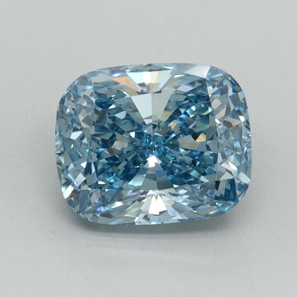 Loose Diamond - CUSHION BRILLIANT 2.11ct Fancy Vivid Blue VS1: Loose Diamond - CUSHION BRILLIANT 2.11ct Fancy Vivid Blue VS1 Source: This is a real non-mined Diamond that has been grown in a lab Shape: CUSHION BRILLIANT Carats: 2.11 Color: Fancy Vivid Blue Certif
