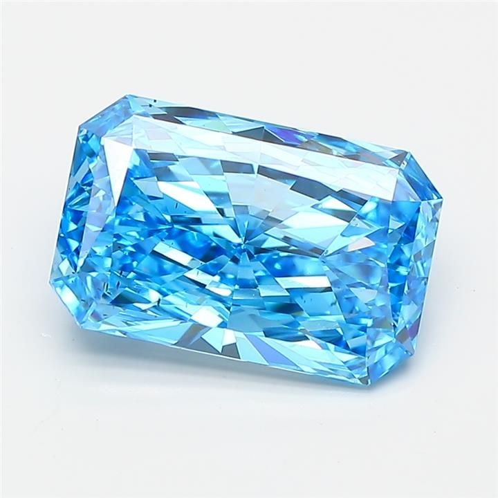 Loose Diamond - RADIANT 3.06ct Fancy Vivid Blue VS2: Loose Diamond - RADIANT 3.06ct Fancy Vivid Blue VS2 Source: This is a real non-mined Diamond that has been grown in a lab Shape: RADIANT Carats: 3.06 Color: Fancy Vivid Blue Certification: IGI Video: