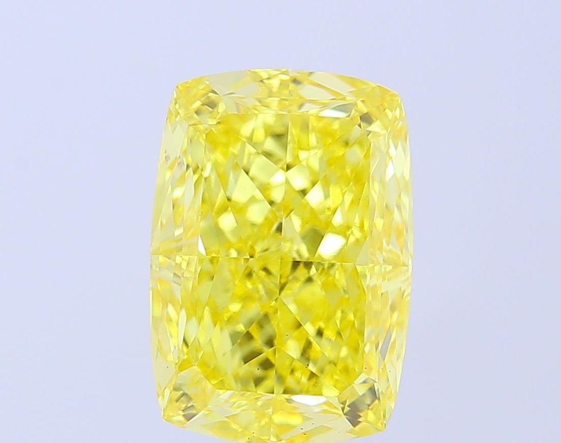 Loose Diamond - CUSHION MODIFIED 7.34ct Fancy Vivid Yellow VS1: Loose Diamond - CUSHION MODIFIED 7.34ct Fancy Vivid Yellow VS1 Source: This is a real non-mined Diamond that has been grown in a lab Shape: CUSHION MODIFIED Carats: 7.34 Color: Fancy Vivid Yellow Cert