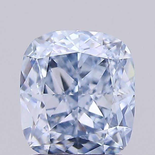 Loose Diamond - CUSHION MODIFIED 1.12ct Fancy Light Blue VS1: Loose Diamond - CUSHION MODIFIED 1.12ct Fancy Light Blue VS1 Source: This is a real non-mined Diamond that has been grown in a lab Shape: CUSHION MODIFIED Carats: 1.12 Color: Fancy Light Blue Certific
