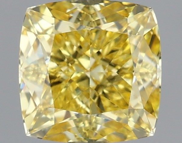 Loose Diamond - CUSHION MODIFIED 1.38ct Fancy Vivid Yellow VVS2: Loose Diamond - CUSHION MODIFIED 1.38ct Fancy Vivid Yellow VVS2 Source: This is a real non-mined Diamond that has been grown in a lab Shape: CUSHION MODIFIED Carats: 1.38 Color: Fancy Vivid Yellow Cer