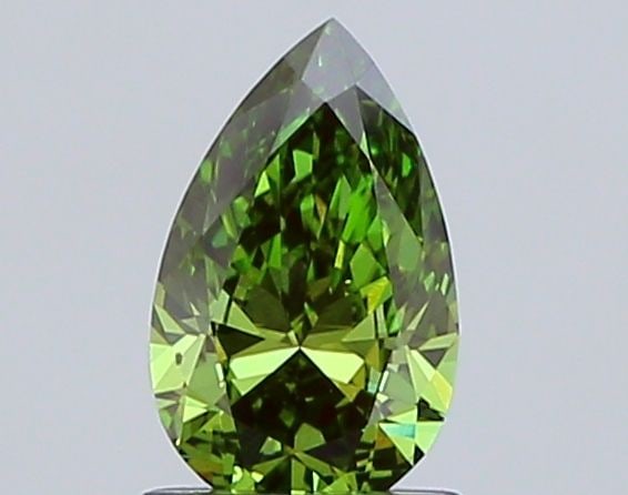 Loose Diamond - PEAR 1.06ct Fancy Vivid Green VS2: Loose Diamond - PEAR 1.06ct Fancy Vivid Green VS2 Source: This is a real non-mined Diamond that has been grown in a lab Shape: PEAR Carats: 1.06 Color: Fancy Vivid Green Certification: IGI The Diamond