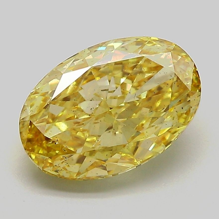 Loose Diamond - OVAL 3.01ct Fancy Intense Yellow SI1: Loose Diamond - OVAL 3.01ct Fancy Intense Yellow SI1 Source: This is a real non-mined Diamond that has been grown in a lab Shape: OVAL Carats: 3.01 Color: Fancy Intense Yellow Certification: IGI Video