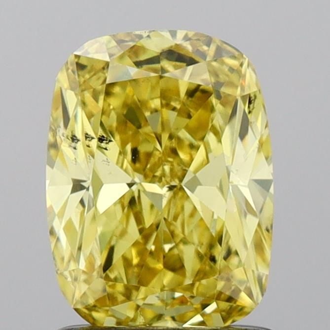 Loose Diamond - CUSHION BRILLIANT 1.08ct Fancy Vivid Yellow SI1: Loose Diamond - CUSHION BRILLIANT 1.08ct Fancy Vivid Yellow SI1 Source: This is a real non-mined Diamond that has been grown in a lab Shape: CUSHION BRILLIANT Carats: 1.08 Color: Fancy Vivid Yellow Ce