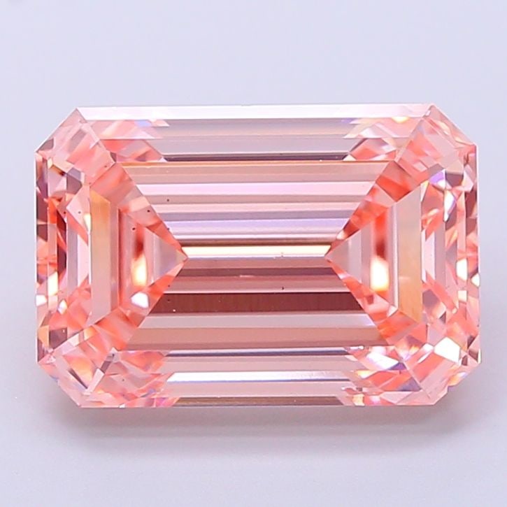 Loose Diamond - EMERALD 5.41ct Fancy Vivid Pink VS2: Loose Diamond - EMERALD 5.41ct Fancy Vivid Pink VS2 Source: This is a real non-mined Diamond that has been grown in a lab Shape: EMERALD Carats: 5.41 Color: Fancy Vivid Pink Certification: IGI Video: