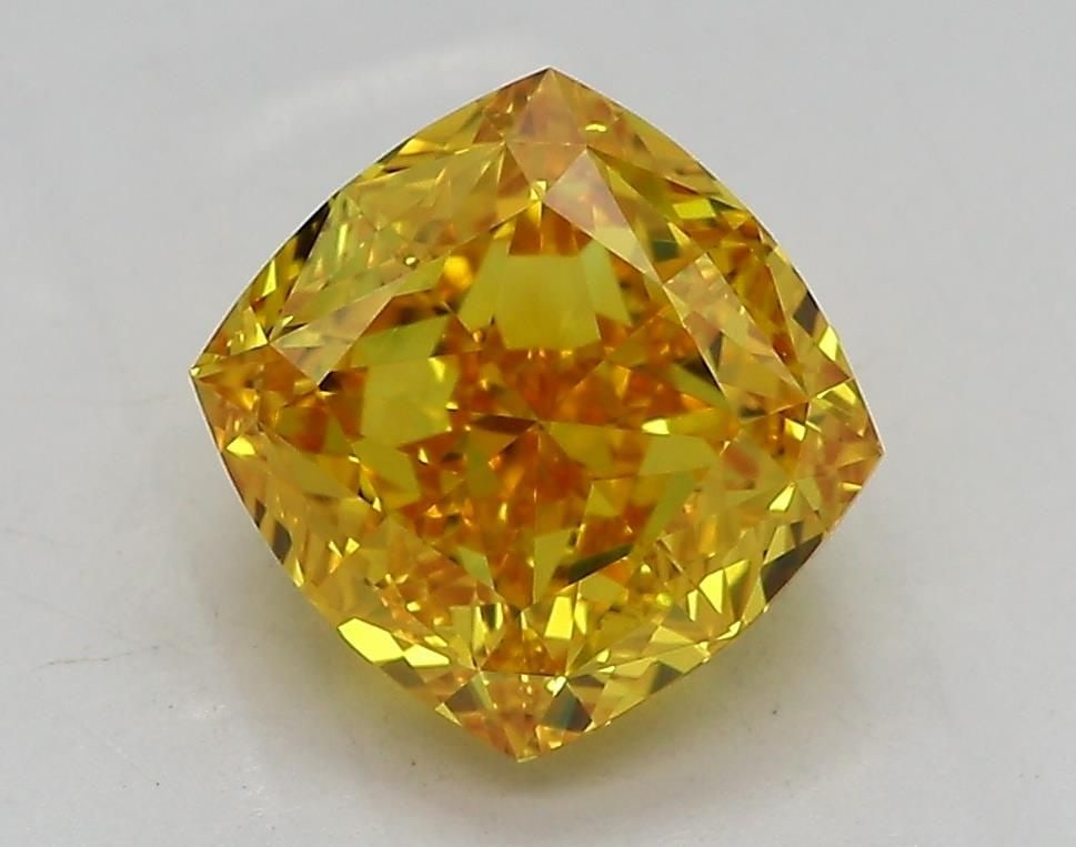 Loose Diamond - CUSHION MODIFIED 2.08ct Fancy Vivid Yellow VVS1: Loose Diamond - CUSHION MODIFIED 2.08ct Fancy Vivid Yellow VVS1 Source: This is a real non-mined Diamond that has been grown in a lab Shape: CUSHION MODIFIED Carats: 2.08 Color: Fancy Vivid Yellow Cer