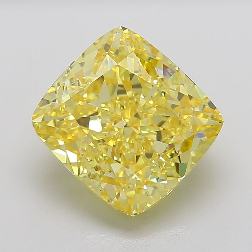 Loose Diamond - CUSHION MODIFIED 12.15ct Fancy Intense Yellow VS1: Loose Diamond - CUSHION MODIFIED 12.15ct Fancy Intense Yellow VS1 Source: This is a real non-mined Diamond that has been grown in a lab Shape: CUSHION MODIFIED Carats: 12.15 Color: Fancy Intense Yello