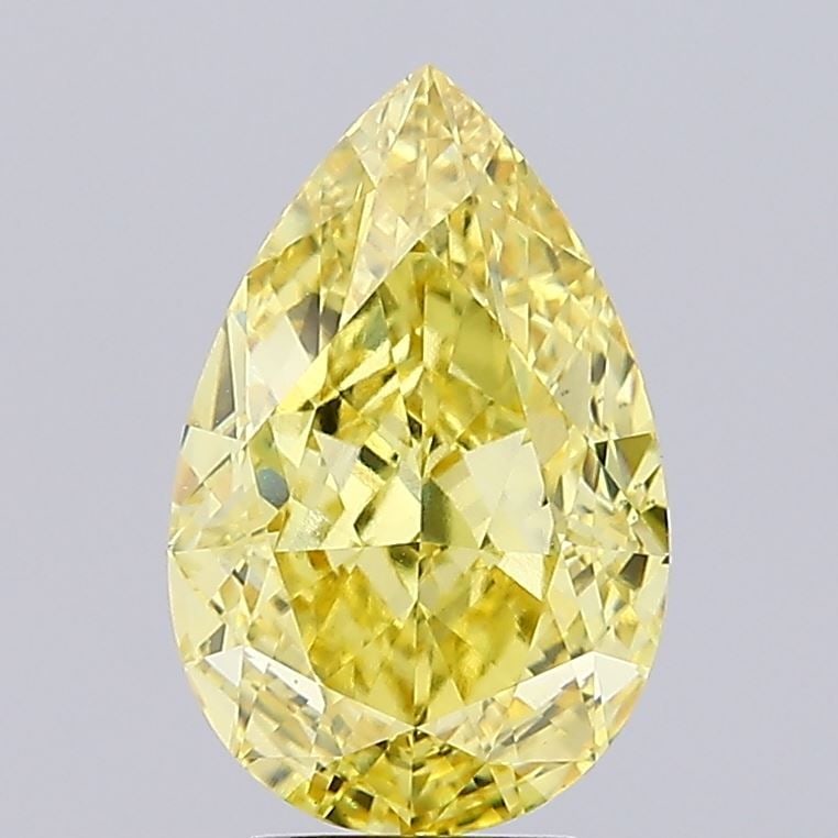 Loose Diamond - PEAR 5.76ct Fancy Vivid Yellow VS1: Loose Diamond - PEAR 5.76ct Fancy Vivid Yellow VS1 Source: This is a real non-mined Diamond that has been grown in a lab Shape: PEAR Carats: 5.76 Color: Fancy Vivid Yellow Certification: IGI Video: