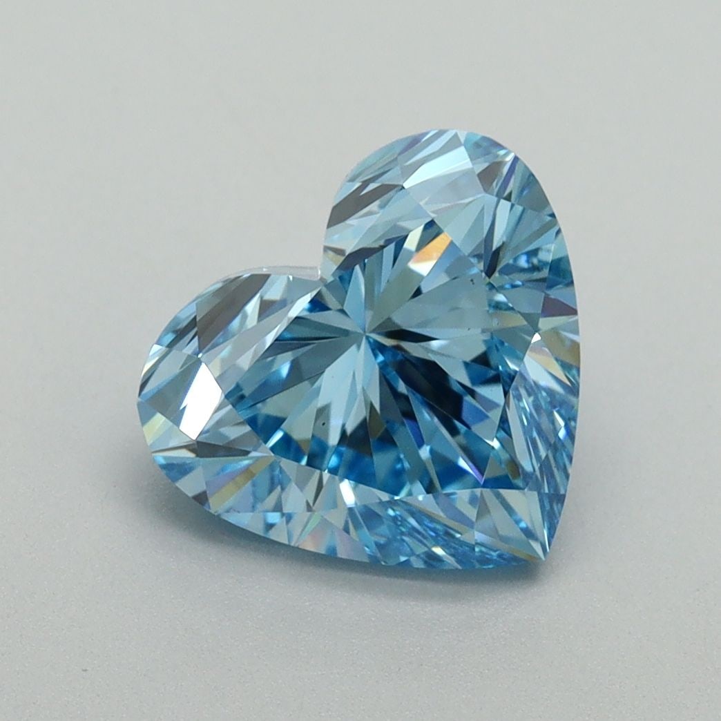 Loose Diamond - HEART 2.44ct Fancy Vivid Blue VS1: Loose Diamond - HEART 2.44ct Fancy Vivid Blue VS1 Source: This is a real non-mined Diamond that has been grown in a lab Shape: HEART Carats: 2.44 Color: Fancy Vivid Blue Certification: IGI Video: