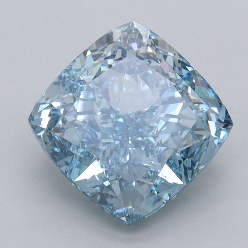 Loose Diamond - CUSHION MODIFIED 2.3ct Fancy Vivid Blue VVS2: Loose Diamond - CUSHION MODIFIED 2.3ct Fancy Vivid Blue VVS2 Source: This is a real non-mined Diamond that has been grown in a lab Shape: CUSHION MODIFIED Carats: 2.3 Color: Fancy Vivid Blue Certifica