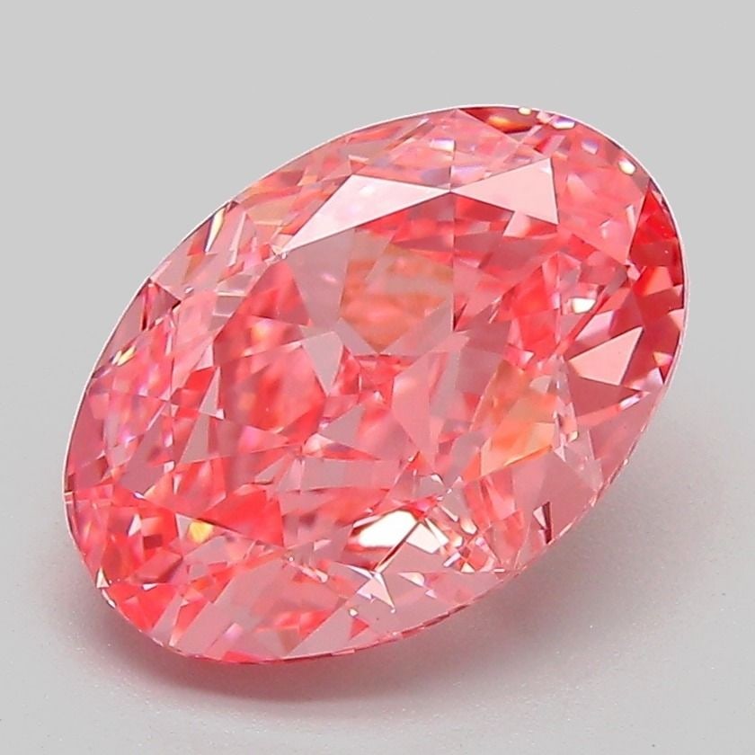 Loose Diamond - OVAL 3.08ct Fancy Vivid Pink VVS2: Loose Diamond - OVAL 3.08ct Fancy Vivid Pink VVS2 Source: This is a real non-mined Diamond that has been grown in a lab Shape: OVAL Carats: 3.08 Color: Fancy Vivid Pink Certification: IGI Video: