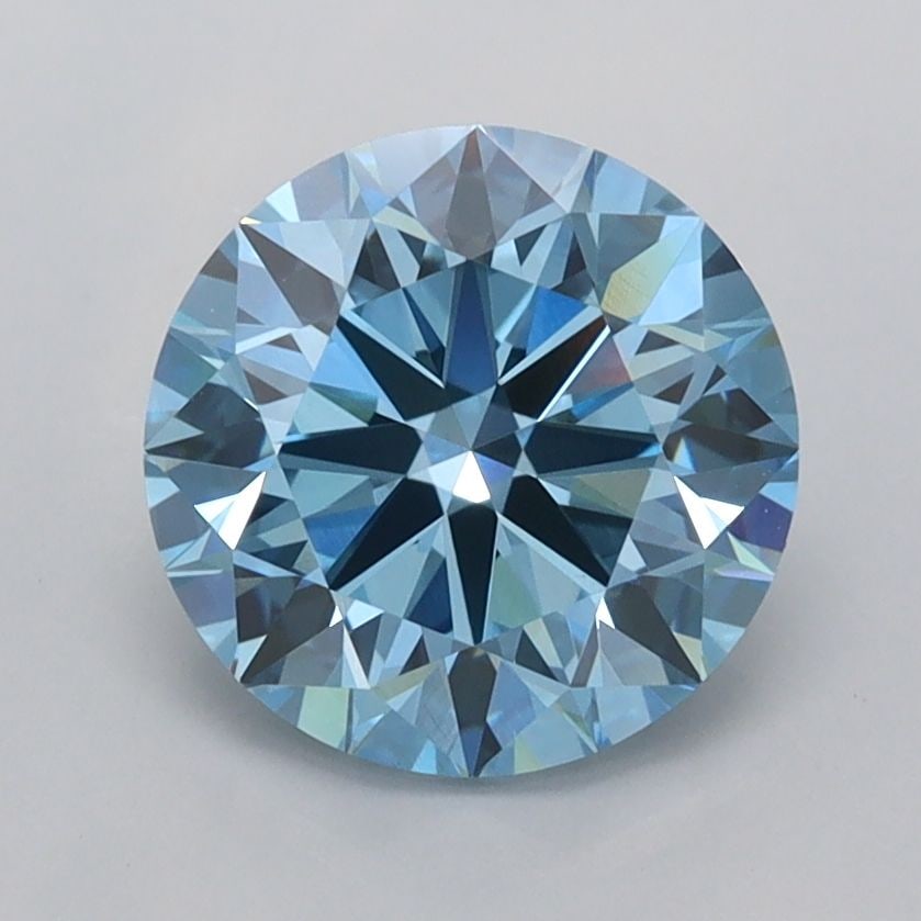 Loose Diamond - ROUND 2.0ct Fancy Vivid Blue VVS2: Loose Diamond - ROUND 2.0ct Fancy Vivid Blue VVS2 Source: This is a real non-mined Diamond that has been grown in a lab Shape: ROUND Carats: 2.0 Color: Fancy Vivid Blue Certification: IGI Video: