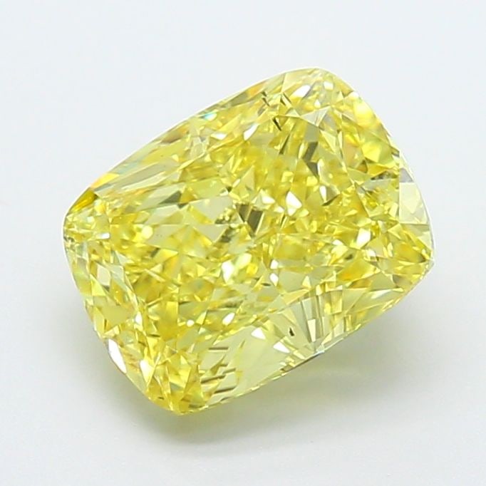 Loose Diamond - CUSHION MODIFIED 3.02ct Fancy Vivid Yellow VS2: Loose Diamond - CUSHION MODIFIED 3.02ct Fancy Vivid Yellow VS2 Source: This is a real non-mined Diamond that has been grown in a lab Shape: CUSHION MODIFIED Carats: 3.02 Color: Fancy Vivid Yellow Cert