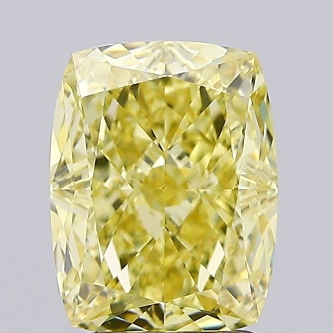 Loose Diamond - CUSHION MODIFIED 2.2ct Fancy Intense Yellow VS1: Loose Diamond - CUSHION MODIFIED 2.2ct Fancy Intense Yellow VS1 Source: This is a real non-mined Diamond that has been grown in a lab Shape: CUSHION MODIFIED Carats: 2.2 Color: Fancy Intense Yellow Ce