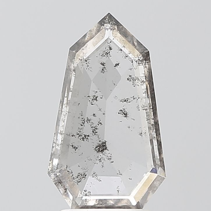 Loose Diamond - TAPERED BULLET 1.67ct Salt and Pepper I2: Loose Diamond - TAPERED BULLET 1.67ct Salt and Pepper I2 Source: This is a real non-mined Diamond that has been grown in a lab Shape: TAPERED BULLET Carats: 1.67 Color: Salt and Pepper Certification: 