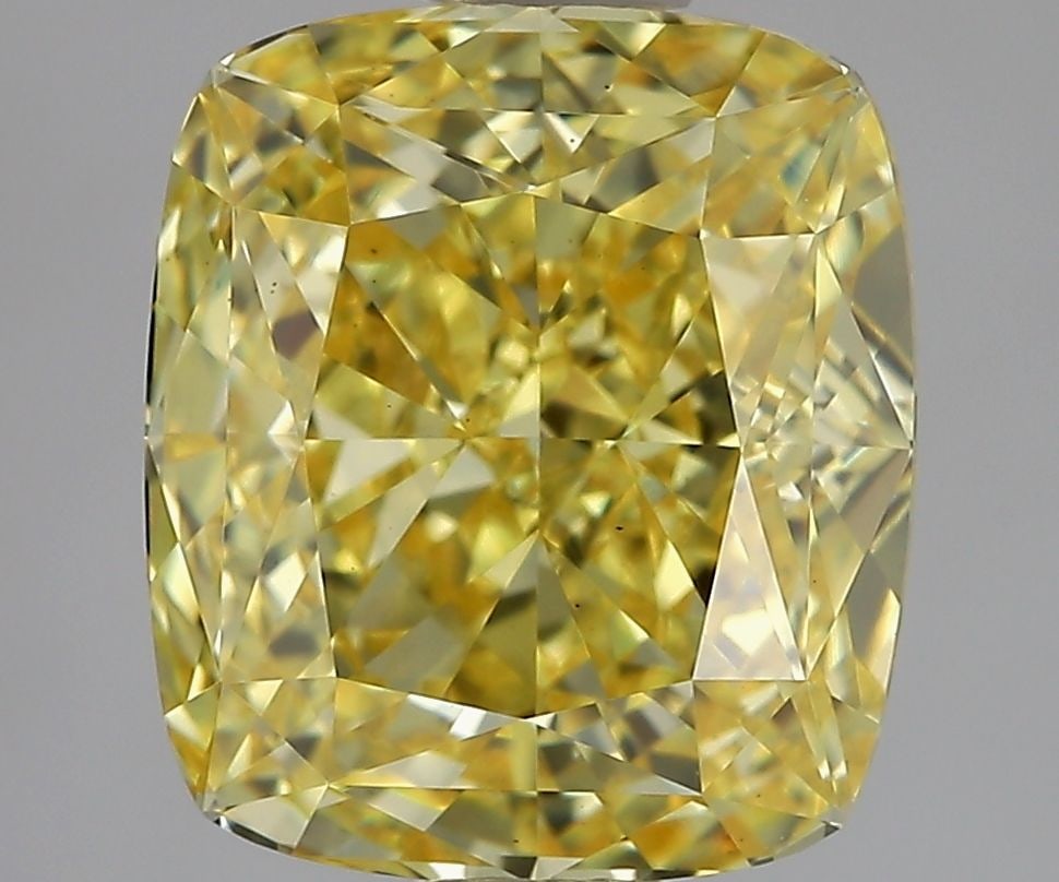 Loose Diamond - CUSHION MODIFIED 2.88ct Fancy Vivid Yellow VS1: Loose Diamond - CUSHION MODIFIED 2.88ct Fancy Vivid Yellow VS1 Source: This is a real non-mined Diamond that has been grown in a lab Shape: CUSHION MODIFIED Carats: 2.88 Color: Fancy Vivid Yellow Cert