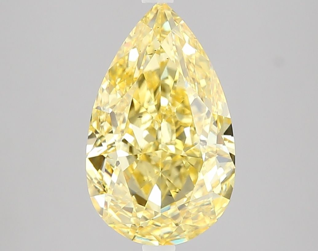 Loose Diamond - PEAR 4.05ct Fancy Intense Yellow VS2: Loose Diamond - PEAR 4.05ct Fancy Intense Yellow VS2 Source: This is a real non-mined Diamond that has been grown in a lab Shape: PEAR Carats: 4.05 Color: Fancy Intense Yellow Certification: IGI Video