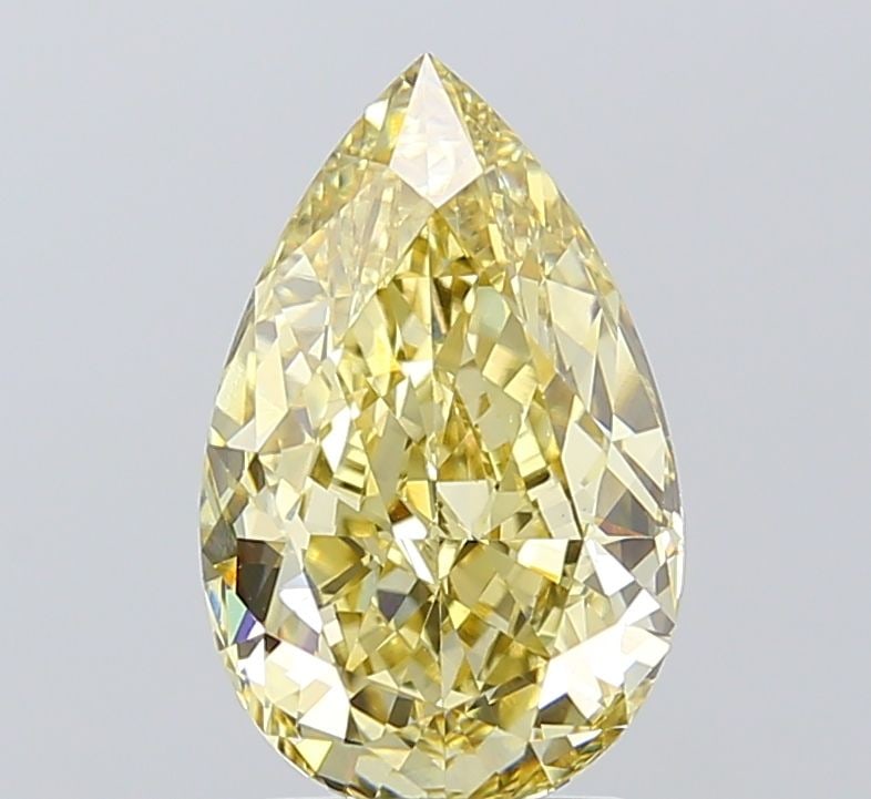 Loose Diamond - PEAR 3.04ct Fancy Yellow VVS2: Loose Diamond - PEAR 3.04ct Fancy Yellow VVS2 Source: This is a real non-mined Diamond that has been grown in a lab Shape: PEAR Carats: 3.04 Color: Fancy Yellow Certification: IGI Video: