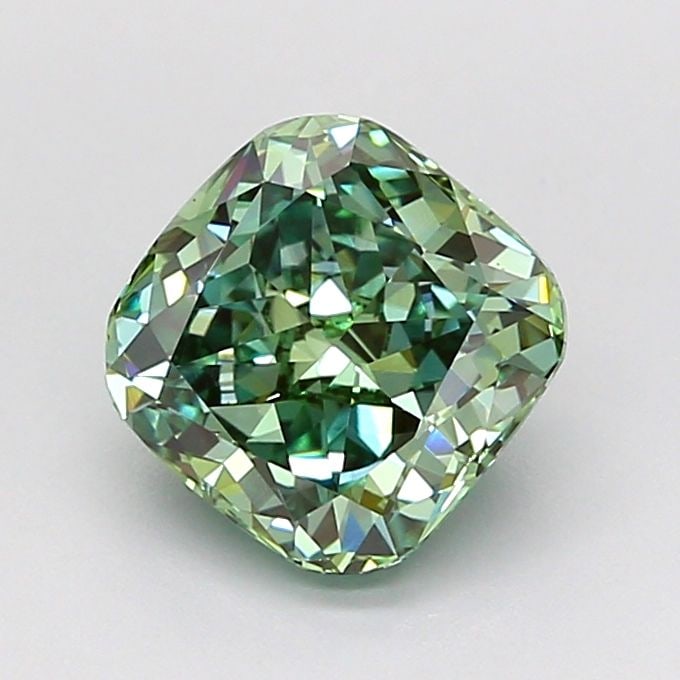 Loose Diamond - CUSHION MODIFIED 1.58ct Fancy Vivid Green VVS2: Loose Diamond - CUSHION MODIFIED 1.58ct Fancy Vivid Green VVS2 Source: This is a real non-mined Diamond that has been grown in a lab Shape: CUSHION MODIFIED Carats: 1.58 Color: Fancy Vivid Green Certi