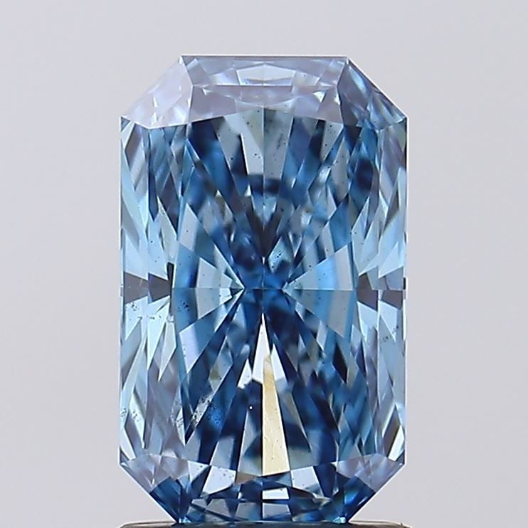 Loose Diamond - RADIANT 1.54ct Fancy Vivid Blue SI1: Loose Diamond - RADIANT 1.54ct Fancy Vivid Blue SI1 Source: This is a real non-mined Diamond that has been grown in a lab Shape: RADIANT Carats: 1.54 Color: Fancy Vivid Blue Certification: NONE Video:
