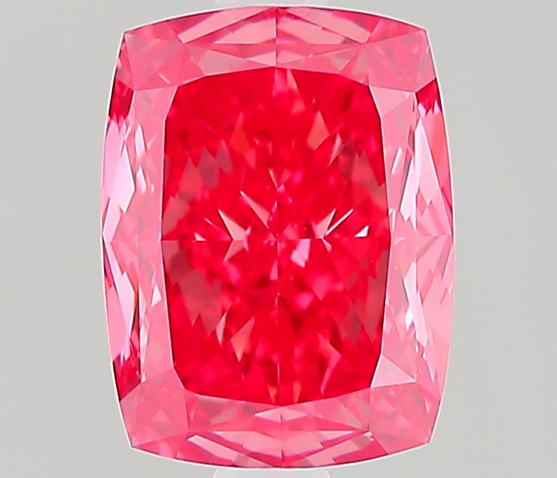 Loose Diamond - CUSHION MODIFIED 1.73ct Fancy Vivid Pink VVS2: Loose Diamond - CUSHION MODIFIED 1.73ct Fancy Vivid Pink VVS2 Source: This is a real non-mined Diamond that has been grown in a lab Shape: CUSHION MODIFIED Carats: 1.73 Color: Fancy Vivid Pink Certifi
